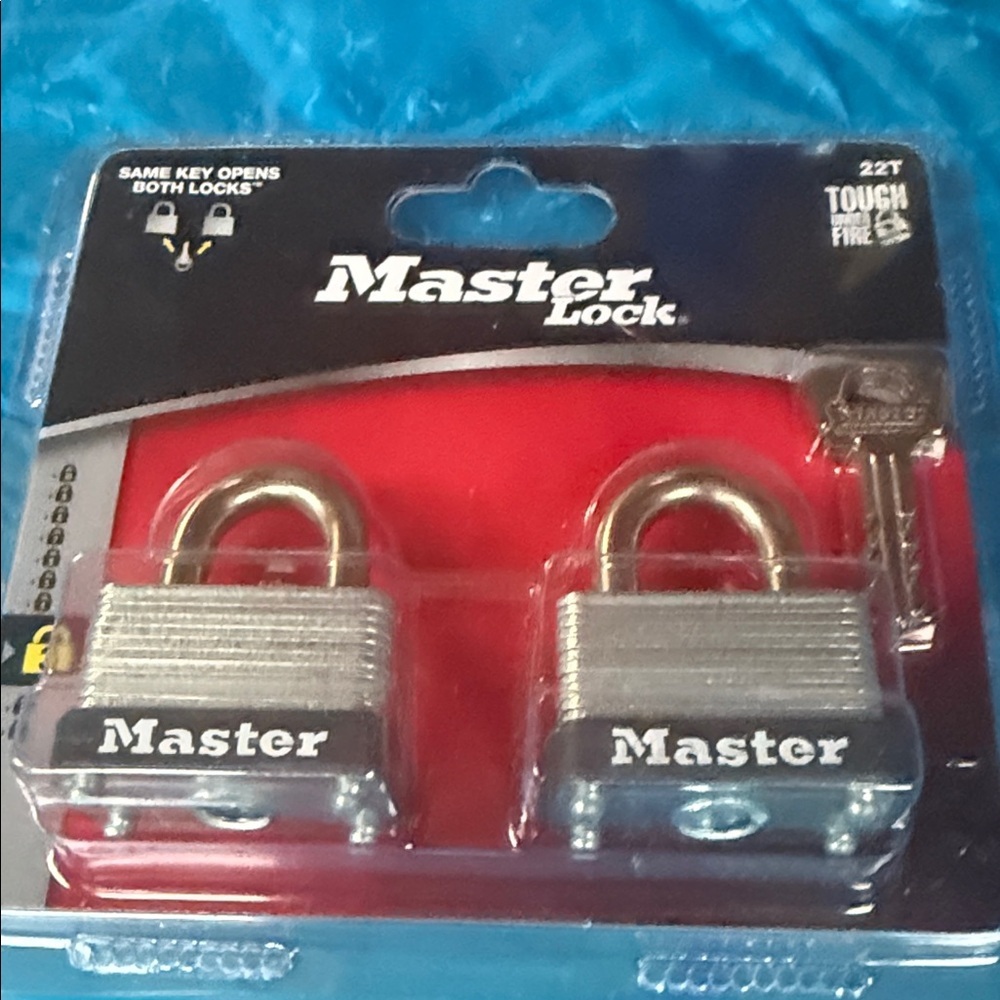 Master Lock double pack of lock and key